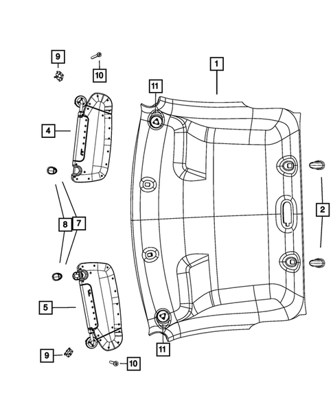 Headliners-Visors-Assist Straps for 2018 Ram 3500 #1