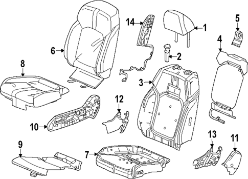 Passenger Seat Components for 2024 Honda Pilot #0