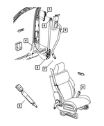 1KE98DK7AB - : Front Outer Seat Belt, Right for Mopar Image