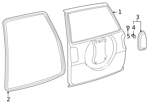 Door & Components for 1997 Toyota RAV4 #2