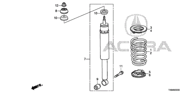 Rear Shock Absorber for 2013 Acura ILX #0