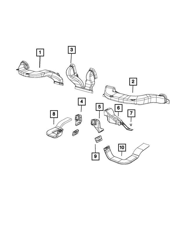 5YJ77LXHAA - Air Conditioners and Heaters: Center Distribution Duct for Mopar Image