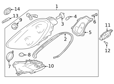 Headlamp Components for 2015 Porsche Boxster #2
