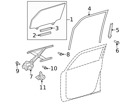 Glass - Front Door for 2014 Scion xB #0