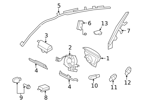 Air Bag Components for 2007 Lexus ES350 #0
