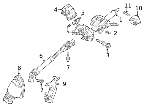 Steering Column Assembly for 2019 Lexus UX250h #1