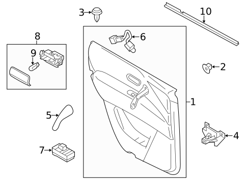 Interior Trim - Rear Door for 2012 INFINITI QX56 #0