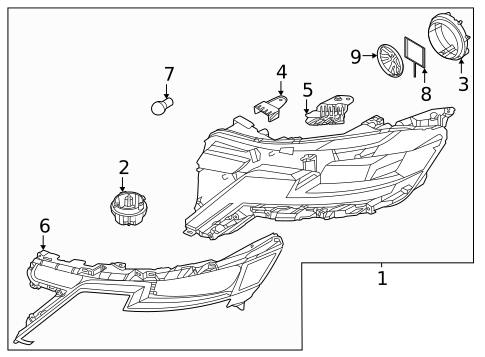 Headlamp Components for 2024 Kia Carnival #0