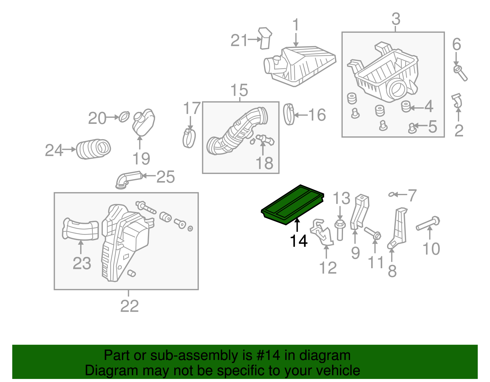 FCS Air Filter 17220-RRA-A00 For Honda Civic & Element 2006-2011 - OEM Replacement