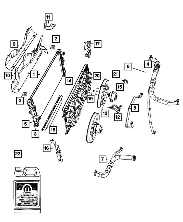 « 5058413AE – Cooling : Sortie Radiateur Durite pour Mopar Image »
