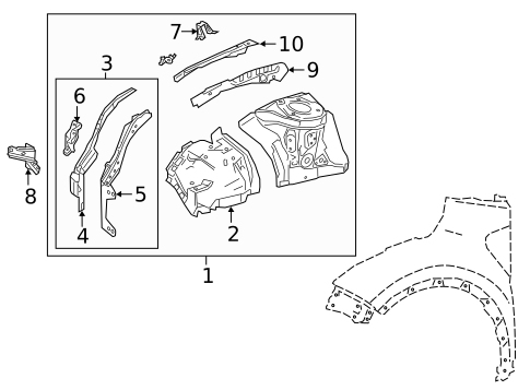 Structural Components & Rails for 2020 Toyota C-HR #1