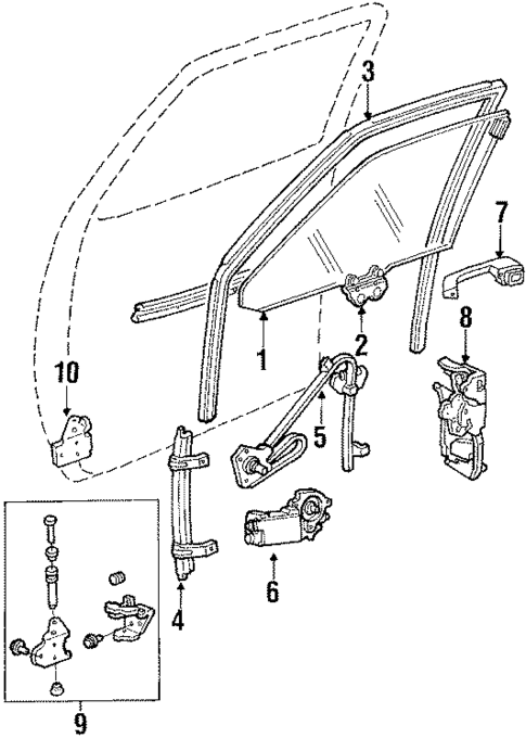 Glass - Front Door for 1987 Cadillac DeVille #0