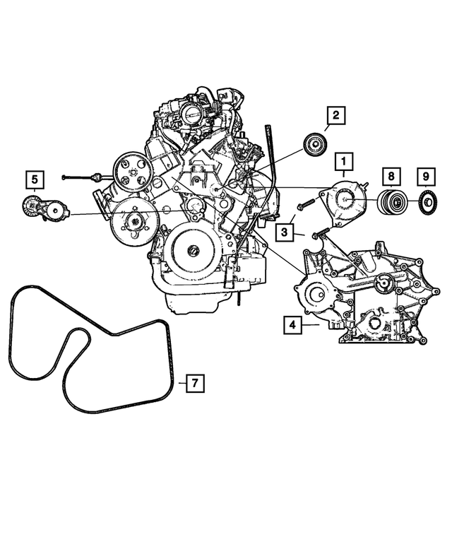 5137544AE - Electrical: Engine Timing Cover Package for Mopar Image