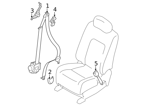 Front Seat Belts for 2016 Nissan Quest #0