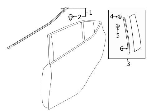 Exterior Trim - Rear Door for 2022 Mazda 3 #0