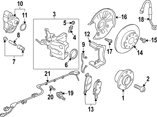 5WA615423F - Brakes: Caliper for Audi Image