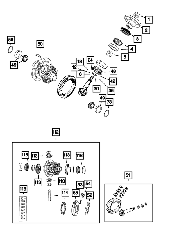 68440436AB - Rear Axle; Dana 220 MM; Differential and Drive Line: Pinion Flange for Mopar Image