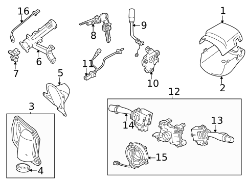 Shroud, Switches & Levers for 2004 Toyota Sequoia #0