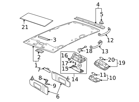 Interior Trim - Roof for 2006 Volkswagen Golf #1