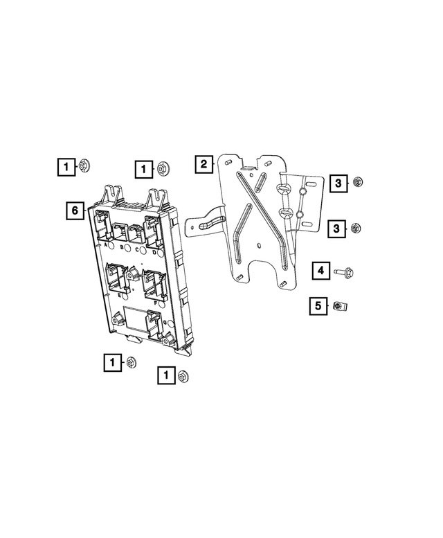 68141702AA - Electrical: Module Bracket for Ram: 1500, 1500 Classic, 2500, 3500 Image