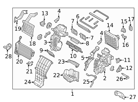 Evaporator & Heater Components for 2017 Hyundai Ioniq #0