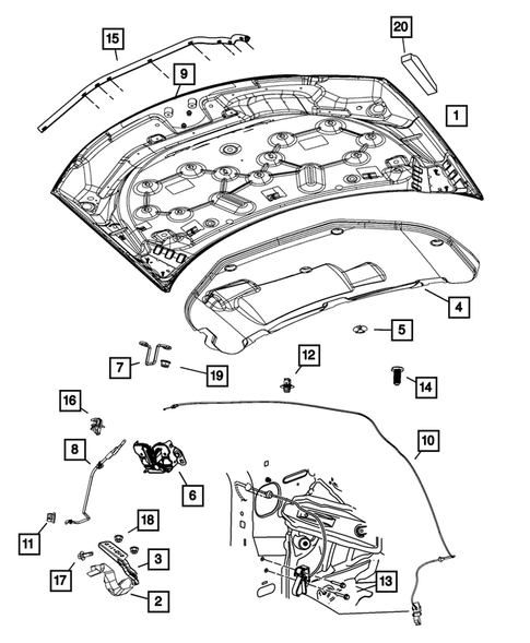 Hood and Hood Release for 2008 Chrysler Sebring #0