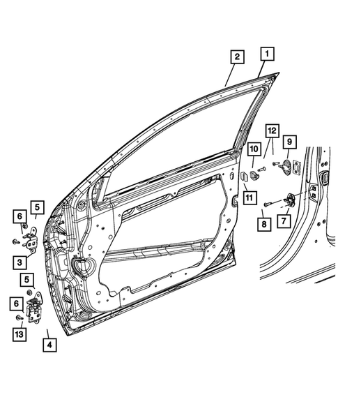 Front Door for 2009 Chrysler Sebring #2