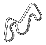 LR186378 - Cooling System: Serpentine Belt for Land Rover: Defender 110, Defender 90, Discovery, Discovery Sport, Range Rover Evoque, Range Rover Velar Image