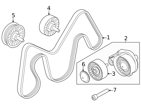 Belts & Pulleys for 2019 Land Rover Range Rover Velar #2