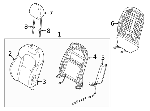 Driver Seat Components for 2020 Kia Stinger #1