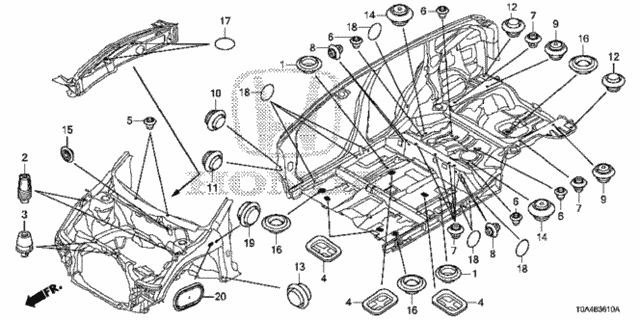 Grommet (FR.) for 2016 Honda CR-V #0