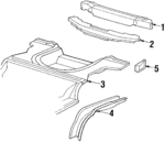20543773 - Body: Cross-member for Buick: Skyhawk | Chevrolet: Cavalier | Oldsmobile: Firenza | Pontiac: J2000 Sunbird, Sunbird Image