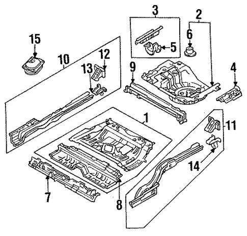 Rear Floor & Rails for 1997 Mazda Protege #0