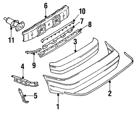 Bumper Assembly - Rear for 1994 Mitsubishi Diamante #0