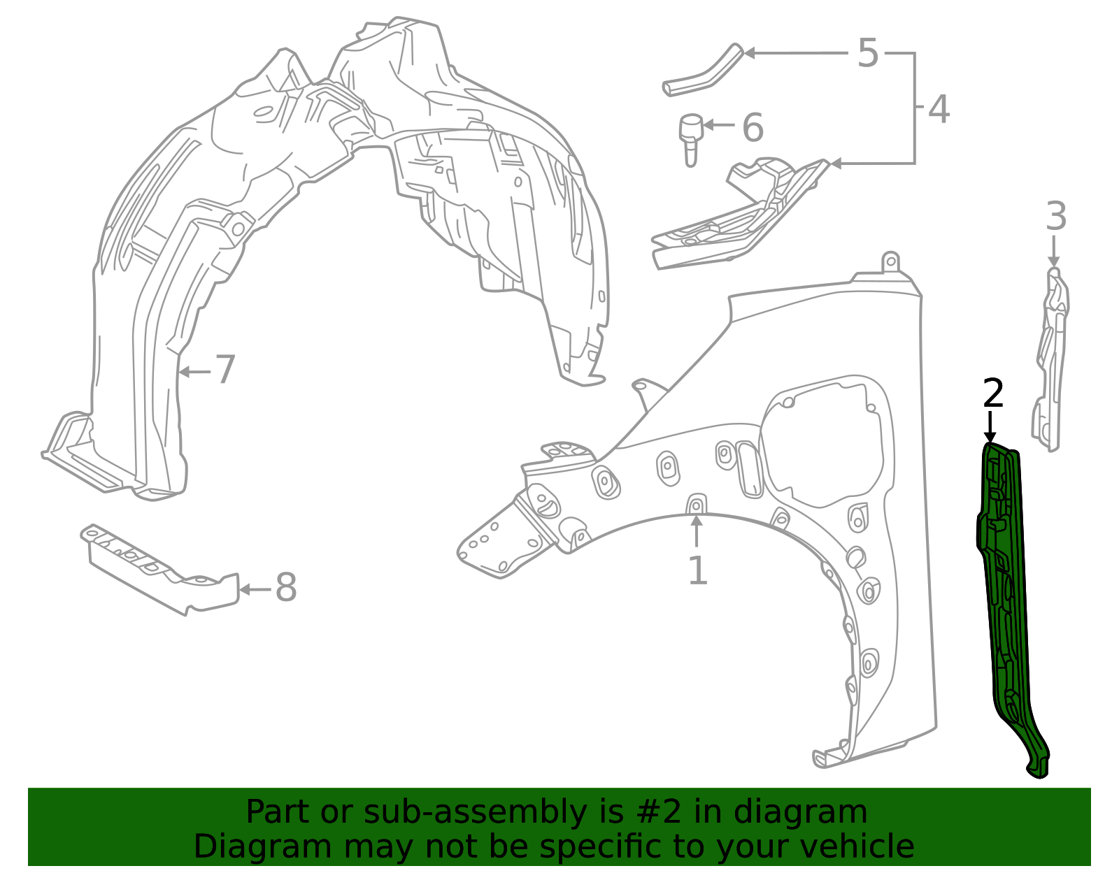 2023-2025 Toyota bZ4X Fender Insulator 53882-0R080 | Toyota Parts