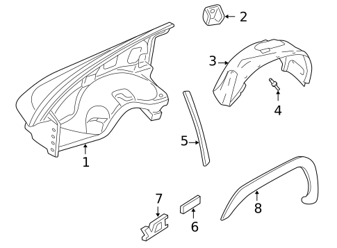 Exterior Trim - Fender for 2001 Dodge Dakota #0