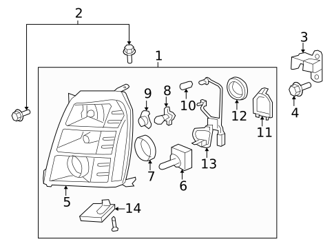 Headlamp Components for 2014 Cadillac ATS #21