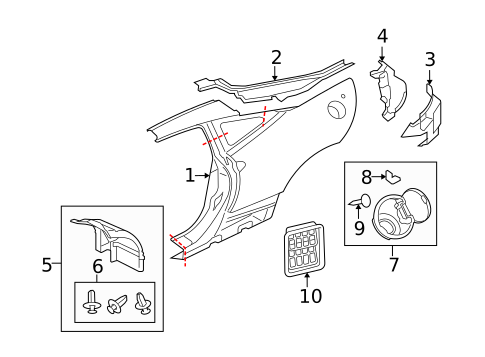 Quarter Panel & Components for 2010 Mitsubishi Eclipse #0