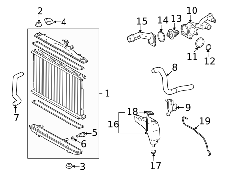 Radiator & Components for 2011 Lexus RX350 #1