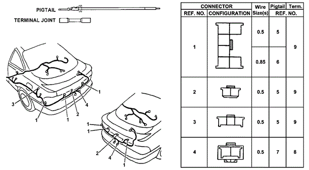 Electrical Connectors (RR.) for 1998 Acura Integra #0
