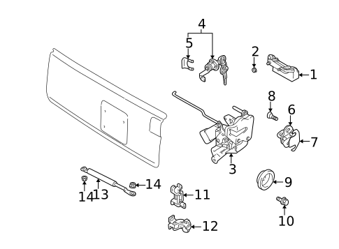 Lock & Hardware for 1999 Suzuki Vitara #1