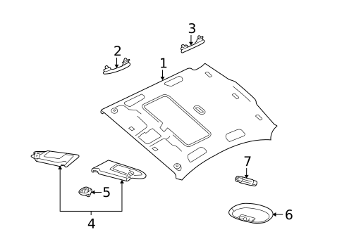 Interior Trim - Roof for 2005 Jaguar X-Type #1