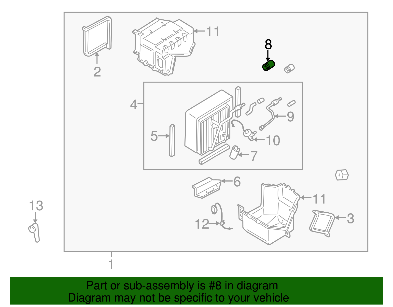 Evaporator Core Cap - Nissan (92499-9E001)