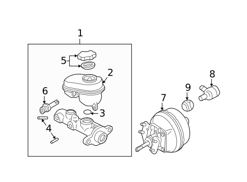 Master Cylinder - Components On Dash Panel for 2002 Pontiac Grand Am #0