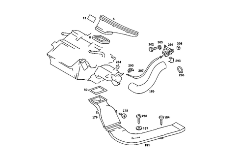 Air Ducting for 1984 Mercedes-Benz 380SL #1