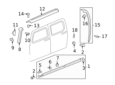 Exterior Trim - Cab for 2010 Hummer H3T #0