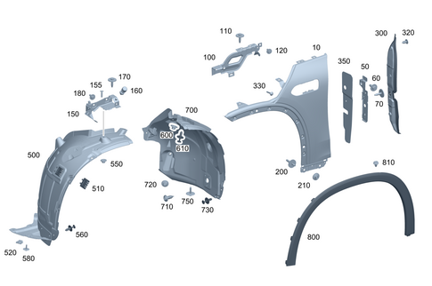 Front Fender/Wheel Well Cover for 2025 Mercedes-Benz Maybach EQS 680 SUV #0