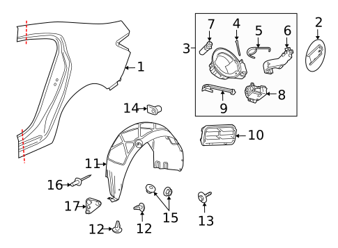 Quarter Panel & Components for 2017 Buick Regal #0
