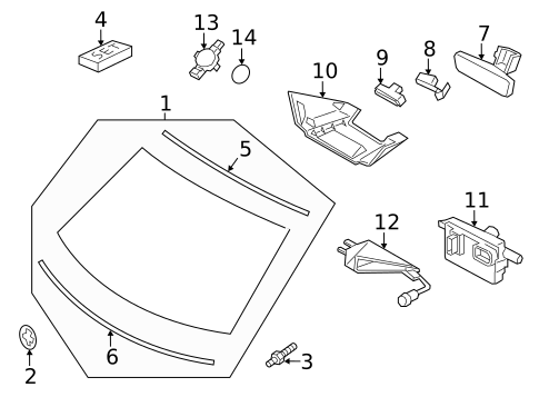 Windshield & Components for 2022 Porsche Cayenne #1
