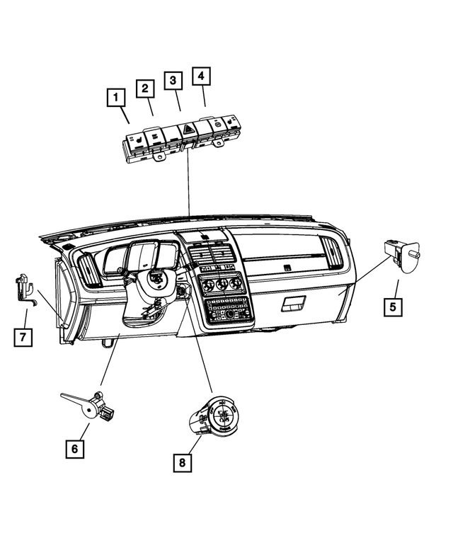4602562AK - Electrical: 3 Gang Switch for Mopar Image image